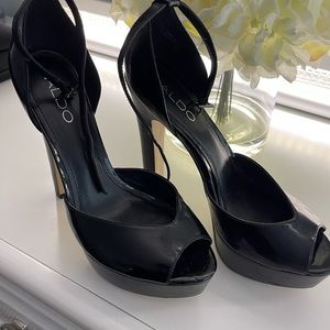 Also black platform high heels